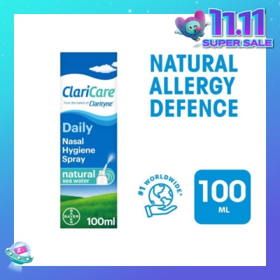 CLARITYNE Clarityn® Claricare Daily Nasal Hygiene Spray Natural Sea Water 100ml