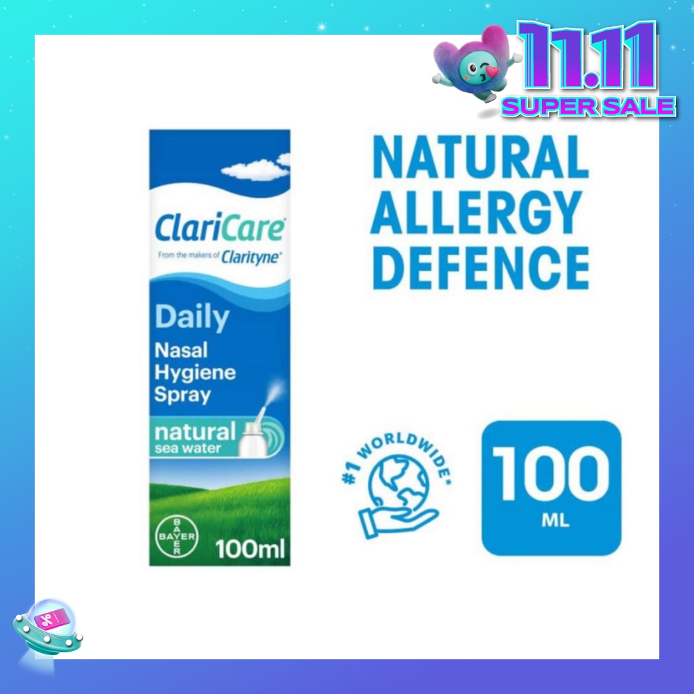 Clarityn® Claricare Daily Nasal Hygiene Spray Natural Sea Water 100ml<BR>