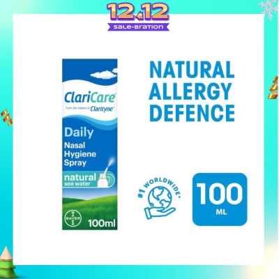 CLARITYNE Clarityn® Claricare Daily Nasal Hygiene Spray Natural Sea Water 100ml