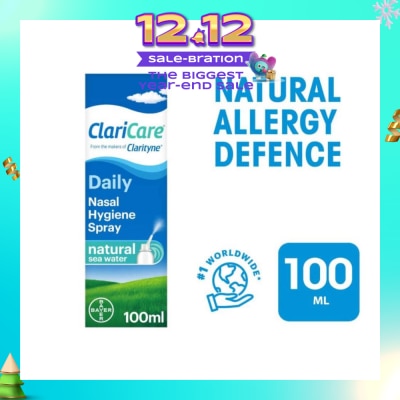CLARITYNE Clarityn® Claricare Daily Nasal Hygiene Spray Natural Sea Water 100ml