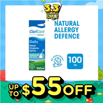 CLARITYNE Clarityn® Claricare Daily Nasal Hygiene Spray Natural Sea Water 100ml