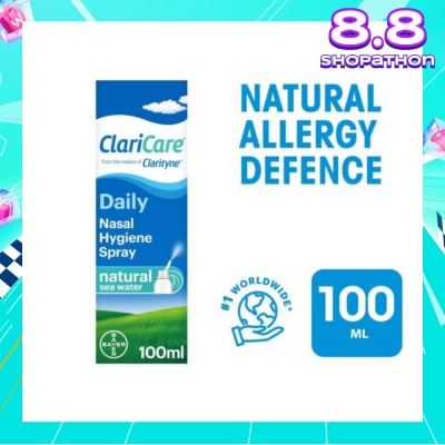 CLARITYNE Clarityn® Claricare Daily Nasal Hygiene Spray Natural Sea Water 100ml