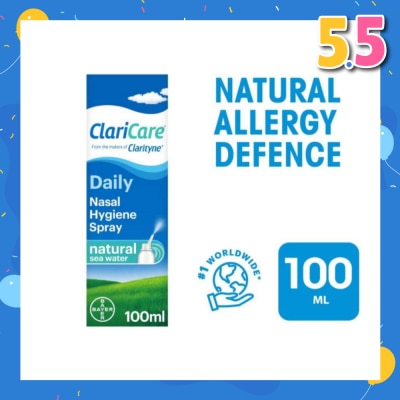 CLARITYNE Clarityn® Claricare Daily Nasal Hygiene Spray Natural Sea Water 100ml