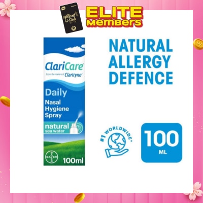 CLARITYNE Clarityn® Claricare Daily Nasal Hygiene Spray Natural Sea Water 100ml