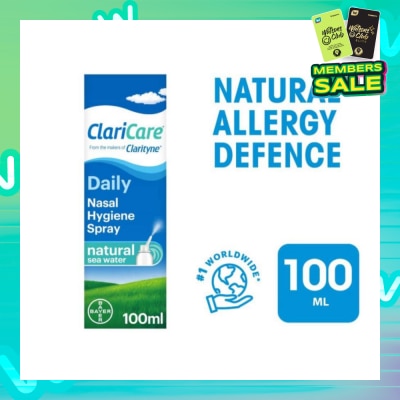 CLARITYNE Clarityn® Claricare Daily Nasal Hygiene Spray Natural Sea Water 100ml