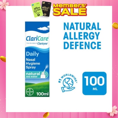CLARITYNE Clarityn® Claricare Daily Nasal Hygiene Spray Natural Sea Water 100ml