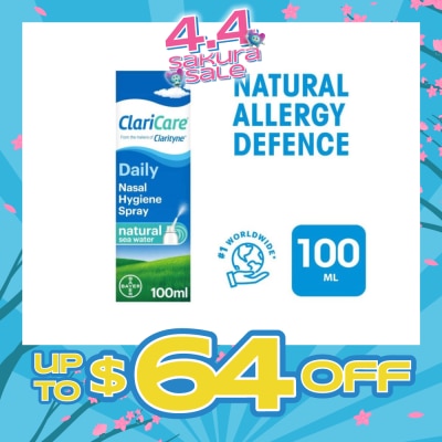 CLARITYNE - Clarityn® Claricare Daily Nasal Hygiene Spray Natural Sea Water 100ml