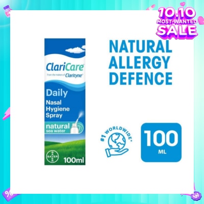 CLARITYNE Clarityn® Claricare Daily Nasal Hygiene Spray Natural Sea Water 100ml