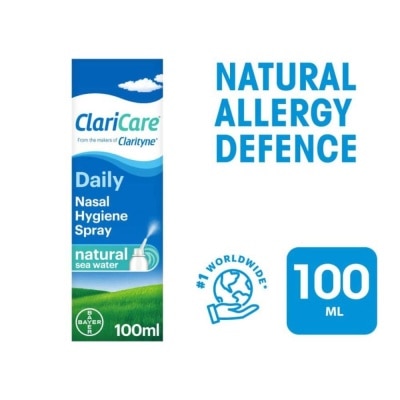 CLARITYNE Clarityn® Claricare Daily Nasal Hygiene Spray Natural Sea Water 100ml