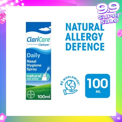CLARITYNE Clarityn® Claricare Daily Nasal Hygiene Spray Natural Sea Water 100ml