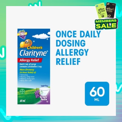 CLARITYNE Non-Drowsy Allergy Relief Syrup Grape Flavour (Suitable for Kids above 2yrs old) 60ml