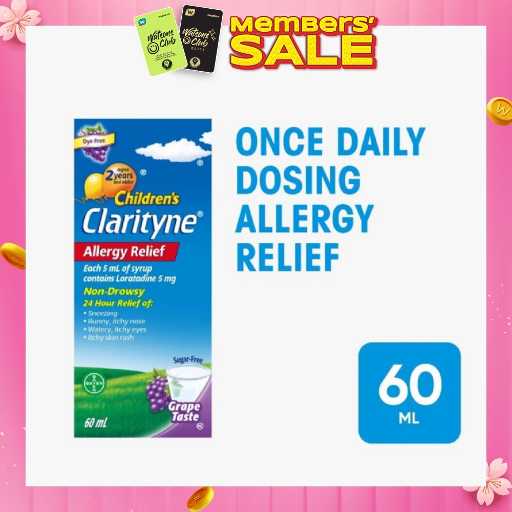 Non*Drowsy Allergy Relief Syrup Grape Flavour (Suitable for Kids above 2yrs old) 60ml (Expiry: Jul`2026)