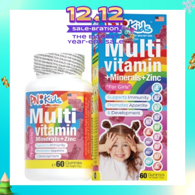 PNKids MultiVitamin + Minerals Gummies For Kids Girls (Support Immunity Growth & Development) 60s