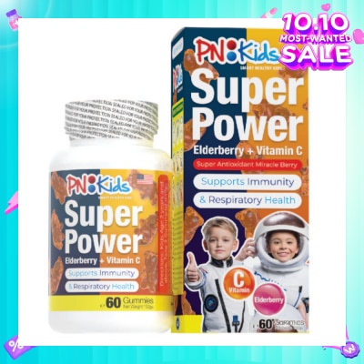 PNKids Super Power Elderberry + Vitamin C Gummies For Kids Orange Flavour (Supports Overall Health & Growth) 60s