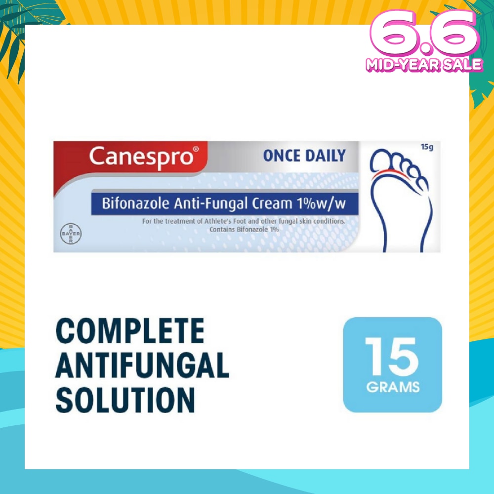 Bifonazole Anti-Fungal Cream 1% (Treatment For Athelete's Foot + Fungal Skin Conditions) 15g