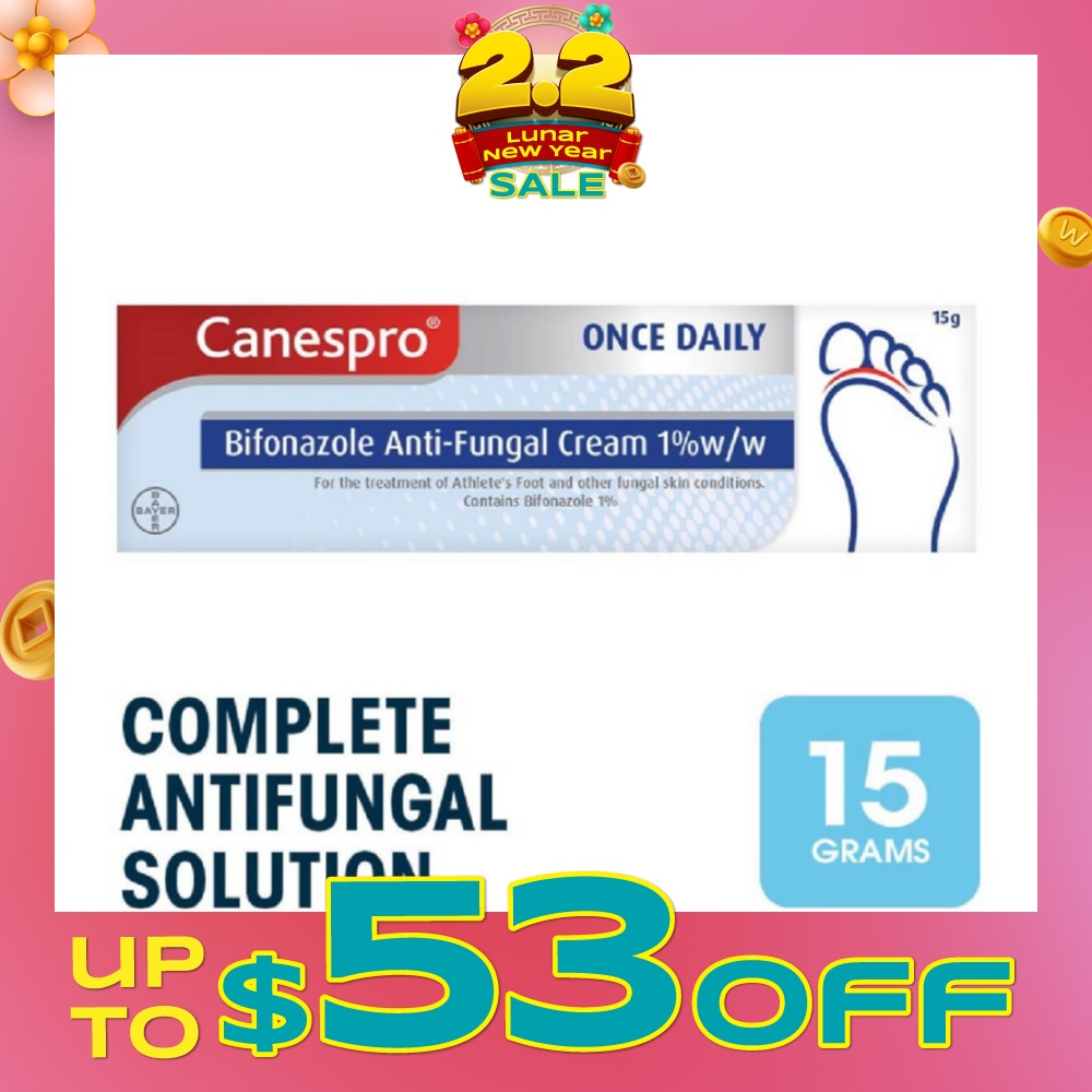 Bifonazole Anti-Fungal Cream 1% (Treatment For Athelete's Foot + Fungal Skin Conditions) 15g