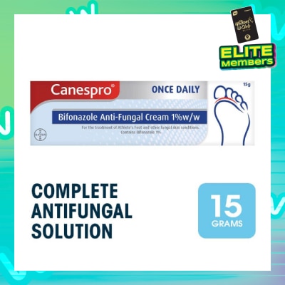 CANESPRO Bifonazole Anti-Fungal Cream 1% (Treatment For Athelete's Foot + Fungal Skin Conditions) 15g
