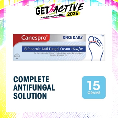CANESPRO - Bifonazole Anti-Fungal Cream 1% (Treatment For Athelete's Foot + Fungal Skin Conditions) 15g image