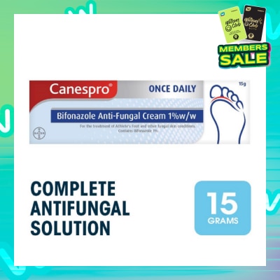 CANESPRO Bifonazole Anti-Fungal Cream 1% (Treatment For Athelete's Foot + Fungal Skin Conditions) 15g