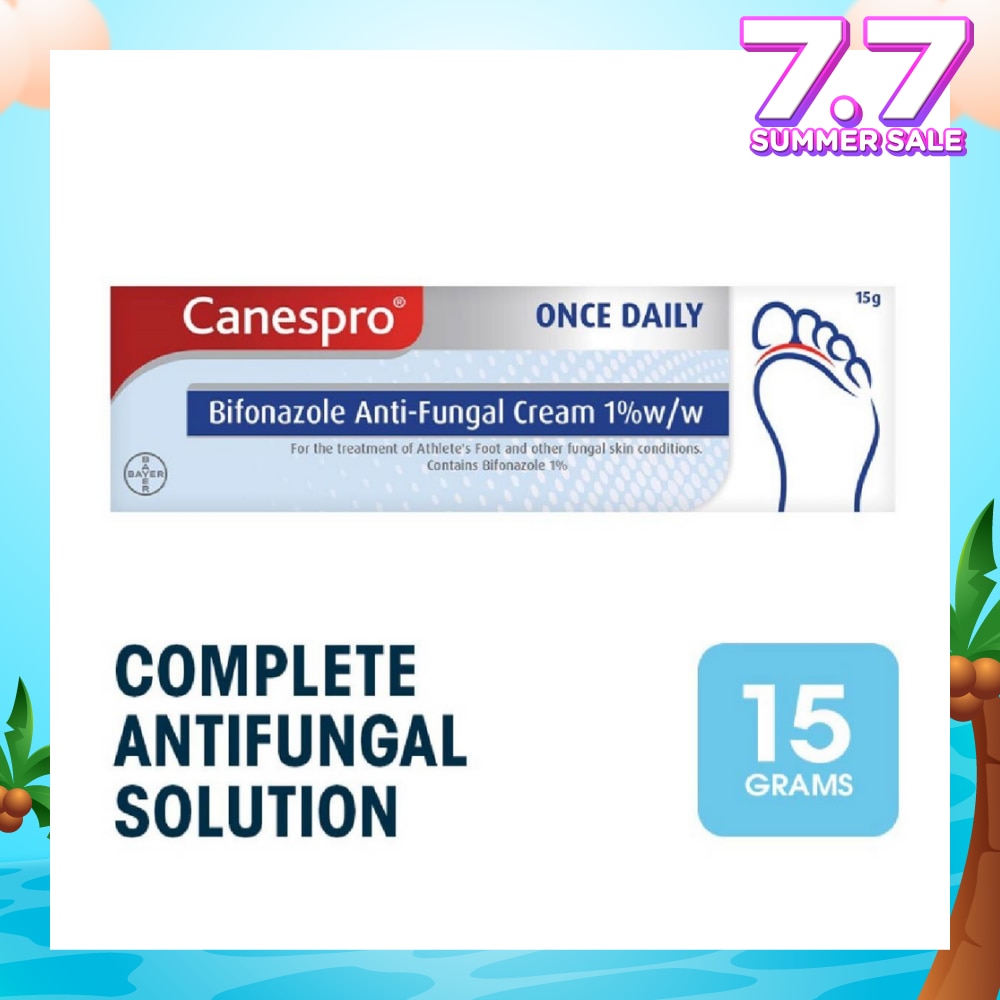 Bifonazole Anti-Fungal Cream 1% (Treatment For Athelete's Foot + Fungal Skin Conditions) 15g