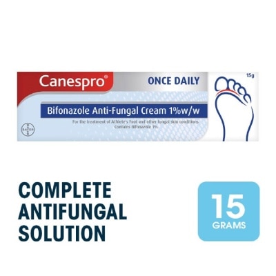 CANESPRO Bifonazole Anti-Fungal Cream 1% (Treatment For Athelete's Foot + Fungal Skin Conditions) 15g