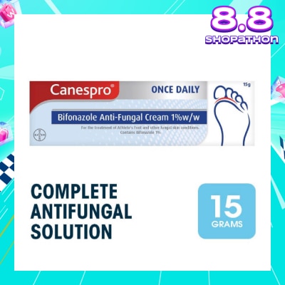 CANESPRO Bifonazole Anti-Fungal Cream 1% (Treatment For Athelete's Foot + Fungal Skin Conditions) 15g