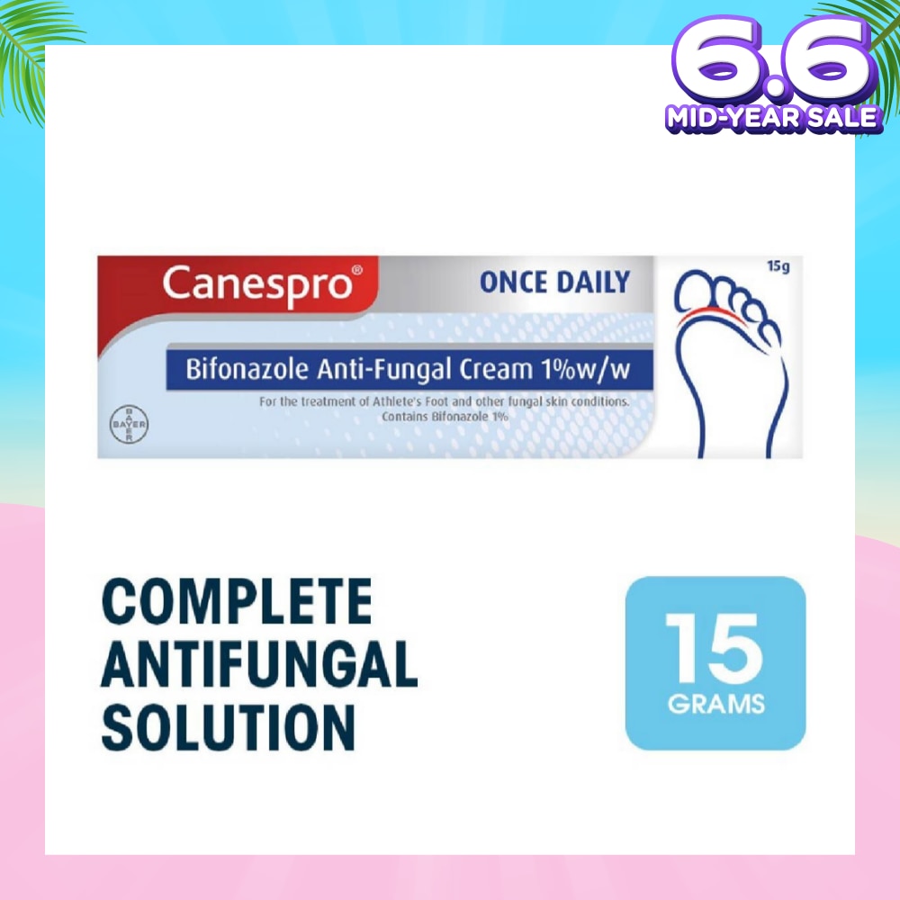Bifonazole Anti-Fungal Cream 1% (Treatment For Athelete's Foot + Fungal Skin Conditions) 15g