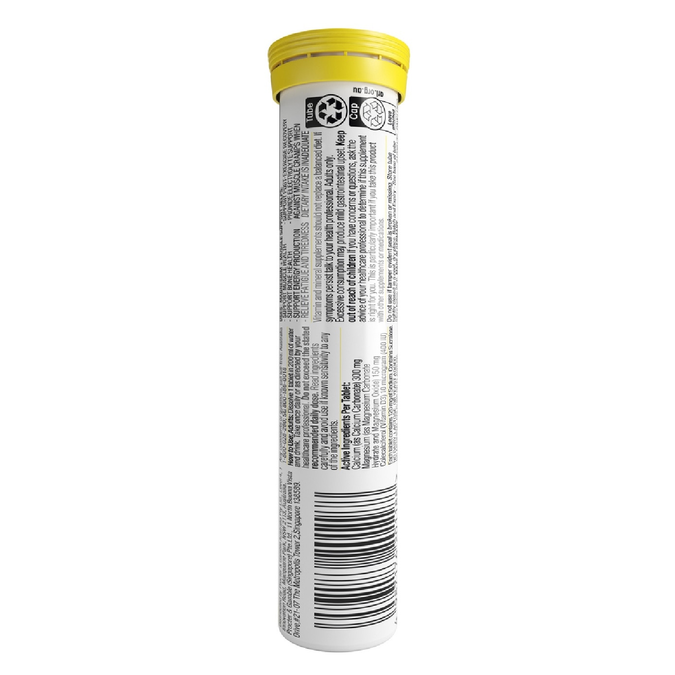Magnesium + Muscle Support Effervescent Tablet Lemon 20s