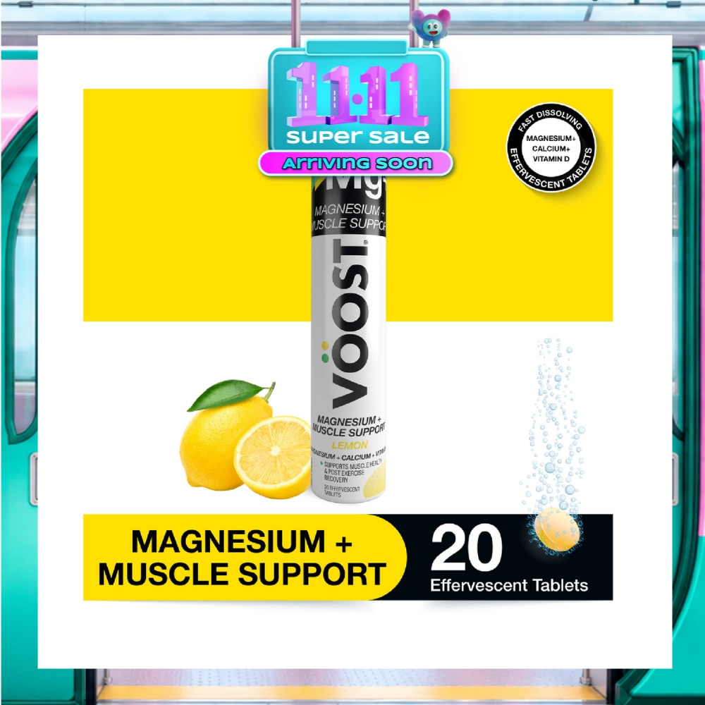 Magnesium + Muscle Support Effervescent Tablet Lemon 20s image