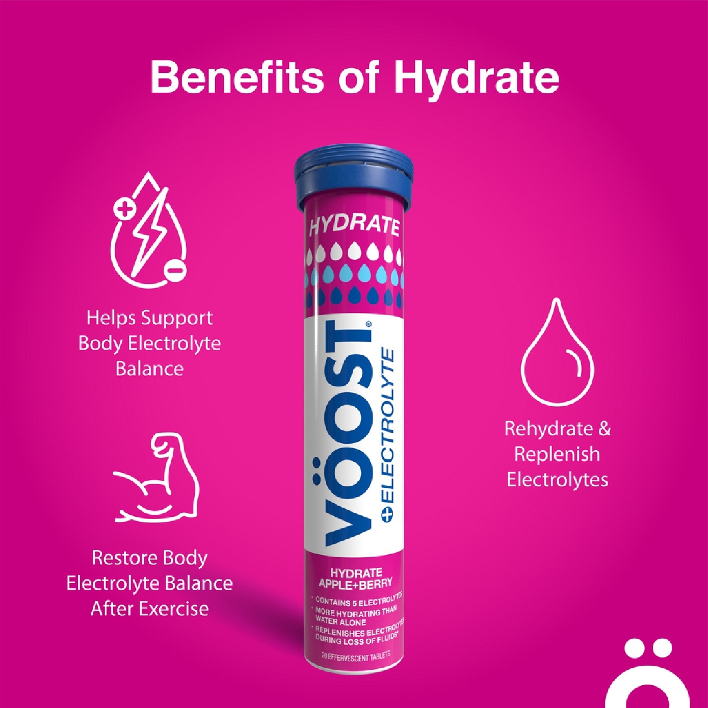 Hydrate Effervescent Tablet Apple Berry 20s