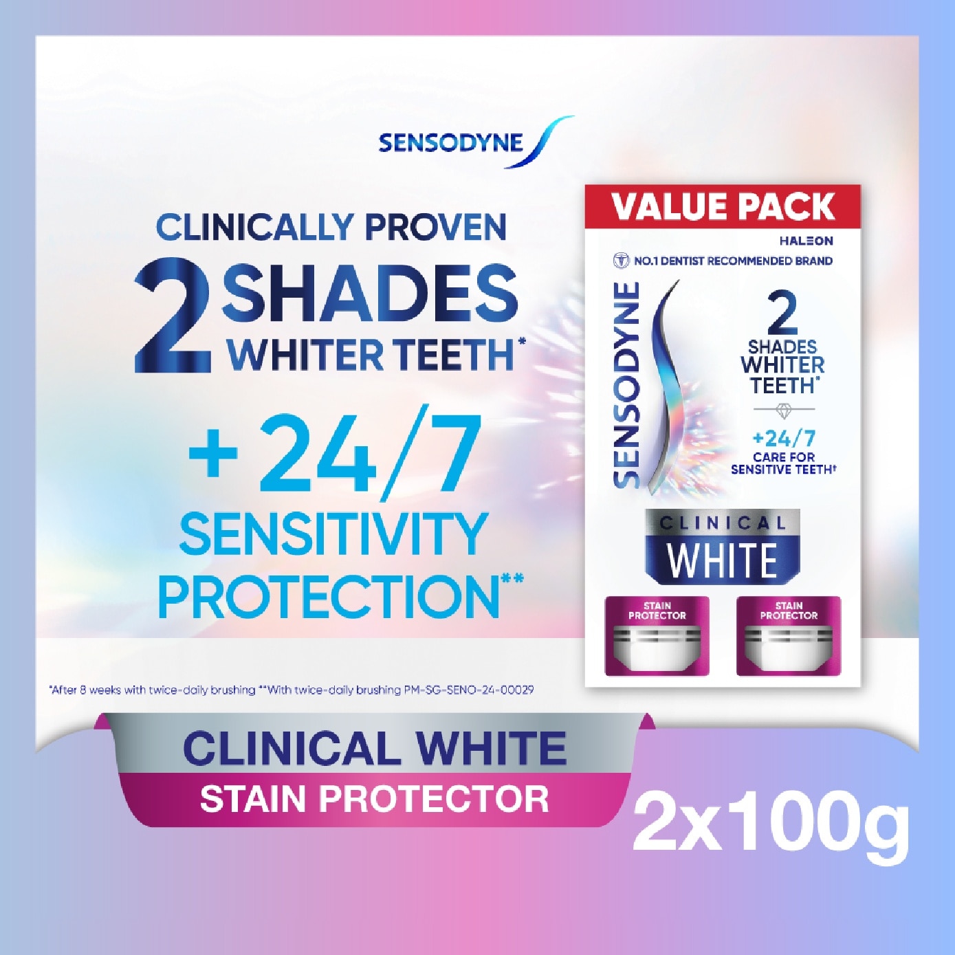 Clinical White Stain Protector Toothpaste Value Pack 100g x 2s
