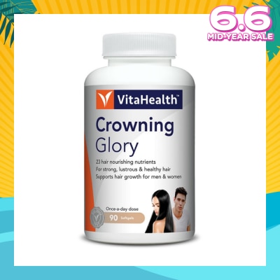 VITAHEALTH Crowning Glory 23 Hair Nourishing Softgels (Once a Day Dosage) 90s