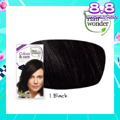 HAIR WONDER Colour & Care Organic #1 Black (For Beautiful And Glamorous Colour, Healthy, Strong And Silky Soft Hair) 100ml