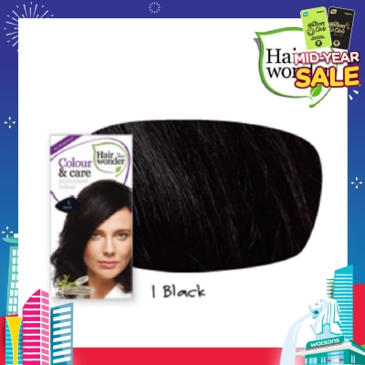 HAIR WONDER Colour & Care Organic #1 Black (For Beautiful And Glamorous Colour, Healthy, Strong And Silky Soft Hair) 100ml