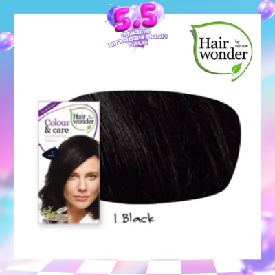 HAIR WONDER - Colour & Care Organic #1 Black (For Beautiful And Glamorous Colour, Healthy, Strong And Silky Soft Hair) 100ml