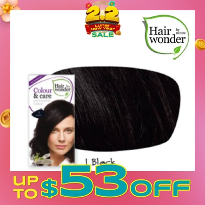 HAIR WONDER Colour & Care Organic #1 Black (For Beautiful And Glamorous Colour, Healthy, Strong And Silky Soft Hair) 100ml