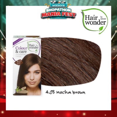 HAIR WONDER - Colour & Care Organic #4.03 Mocha Brown (For Beautiful And Glamorous Colour, Healthy, Strong And Silky Soft Hair) 100ml