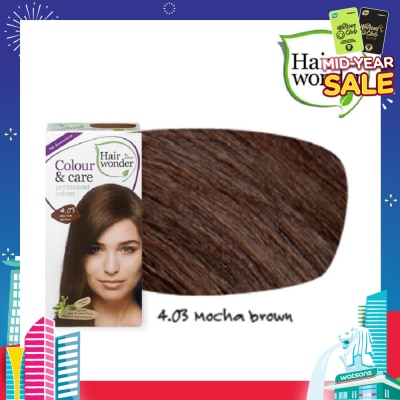 HAIR WONDER Colour & Care Organic  #4.03 Mocha Brown (For Beautiful And Glamorous Colour, Healthy, Strong And Silky Soft Hair) 100ml