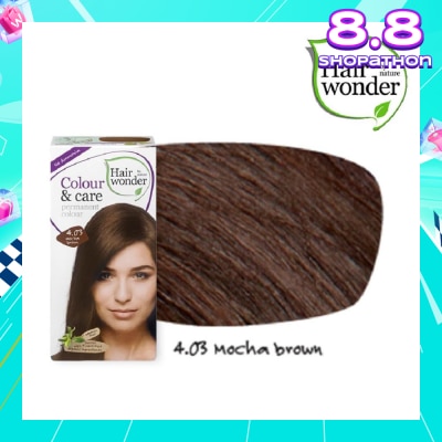 HAIR WONDER Colour & Care Organic  #4.03 Mocha Brown (For Beautiful And Glamorous Colour, Healthy, Strong And Silky Soft Hair) 100ml