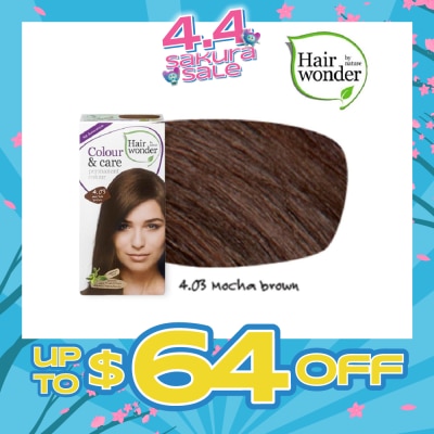 HAIR WONDER - Colour & Care Organic  #4.03 Mocha Brown (For Beautiful And Glamorous Colour, Healthy, Strong And Silky Soft Hair) 100ml