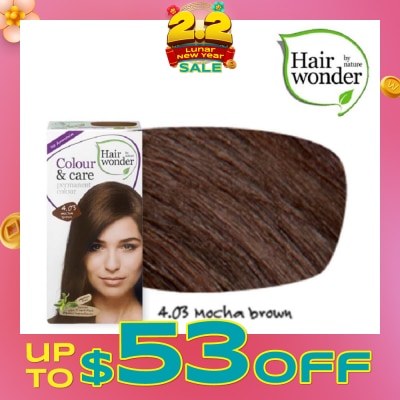HAIR WONDER Colour & Care Organic  #4.03 Mocha Brown (For Beautiful And Glamorous Colour, Healthy, Strong And Silky Soft Hair) 100ml