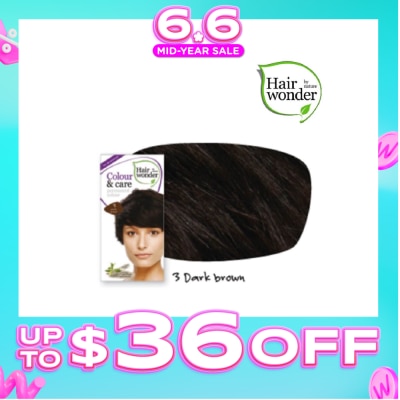 HAIR WONDER - Colour & Care Organic #3 Dark Brown (For Beautiful And Glamorous Colour, Healthy, Strong And Silky Soft Hair) 100ml