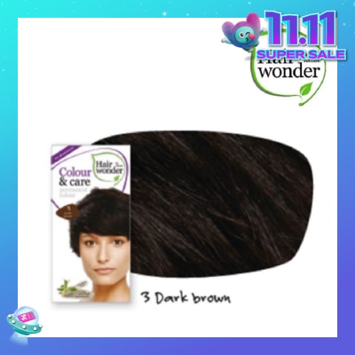 HAIR WONDER Colour & Care Organic  #3 Dark Brown (For Beautiful And Glamorous Colour, Healthy, Strong And Silky Soft Hair) 100ml