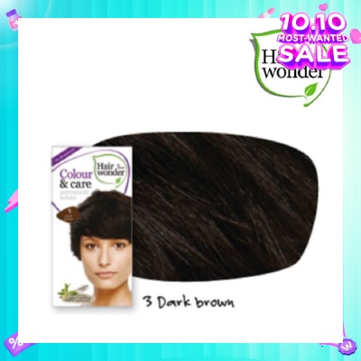 HAIR WONDER Colour & Care Organic  #3 Dark Brown (For Beautiful And Glamorous Colour, Healthy, Strong And Silky Soft Hair) 100ml