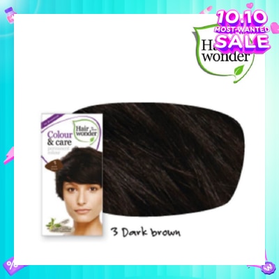 HAIR WONDER Colour & Care Organic  #3 Dark Brown (For Beautiful And Glamorous Colour, Healthy, Strong And Silky Soft Hair) 100ml