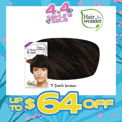HAIR WONDER - Colour & Care Organic #3 Dark Brown (For Beautiful And Glamorous Colour, Healthy, Strong And Silky Soft Hair) 100ml