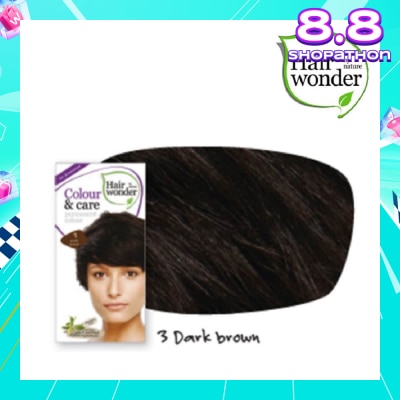 HAIR WONDER Colour & Care Organic  #3 Dark Brown (For Beautiful And Glamorous Colour, Healthy, Strong And Silky Soft Hair) 100ml