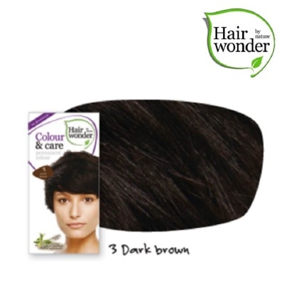 HAIR WONDER Colour & Care Organic  #3 Dark Brown (For Beautiful And Glamorous Colour, Healthy, Strong And Silky Soft Hair) 100ml