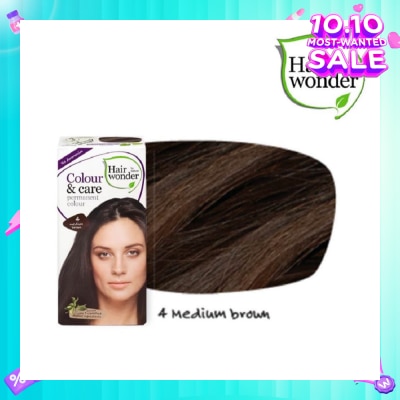 HAIR WONDER Colour & Care Organic  #4 Medium Brown (For Beautiful And Glamorous Colour, Healthy, Strong And Silky Soft Hair) 100ml (Expiry: Jul`2026)