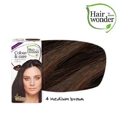 HAIR WONDER Colour & Care Organic  #4 Medium Brown (For Beautiful And Glamorous Colour, Healthy, Strong And Silky Soft Hair) 100ml